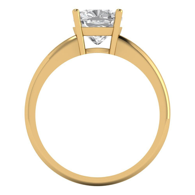 2.0 ct Brilliant Cushion Cut Natural Diamond Stone Clarity SI1-2 Color G-H Yellow Gold Solitaire Ring