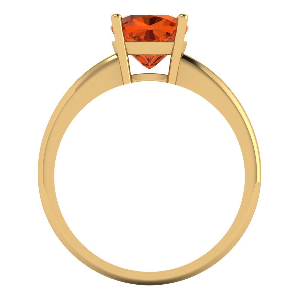 2 cttw Simulated Ruby Solitaire  Engagement Ring - Solid Gold (Cushion Cut,7mm)