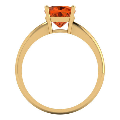 2 cttw Simulated Ruby Solitaire  Engagement Ring - Solid Gold (Cushion Cut,7mm)