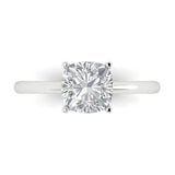 2.0 ct Brilliant Cushion Cut Natural Diamond Stone Clarity SI1-2 Color G-H White Gold Solitaire Ring