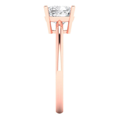 2 cttw Certified Moissanite Solitaire  Engagement Ring - Solid Gold (VVS1, D-F,Cushion Cut,7mm)