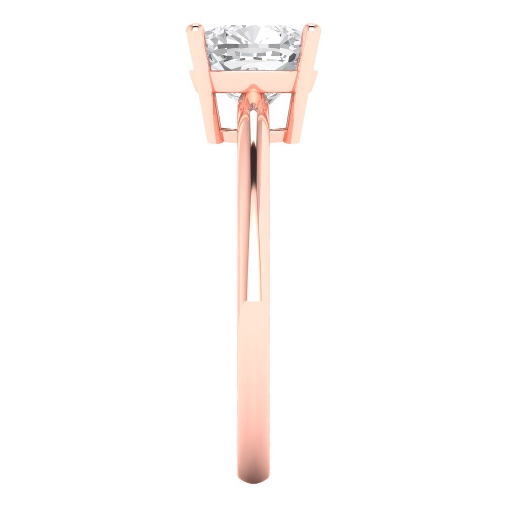 2 cttw White Sapphire Solitaire  Engagement Ring - Solid Gold (Cushion Cut,7mm)