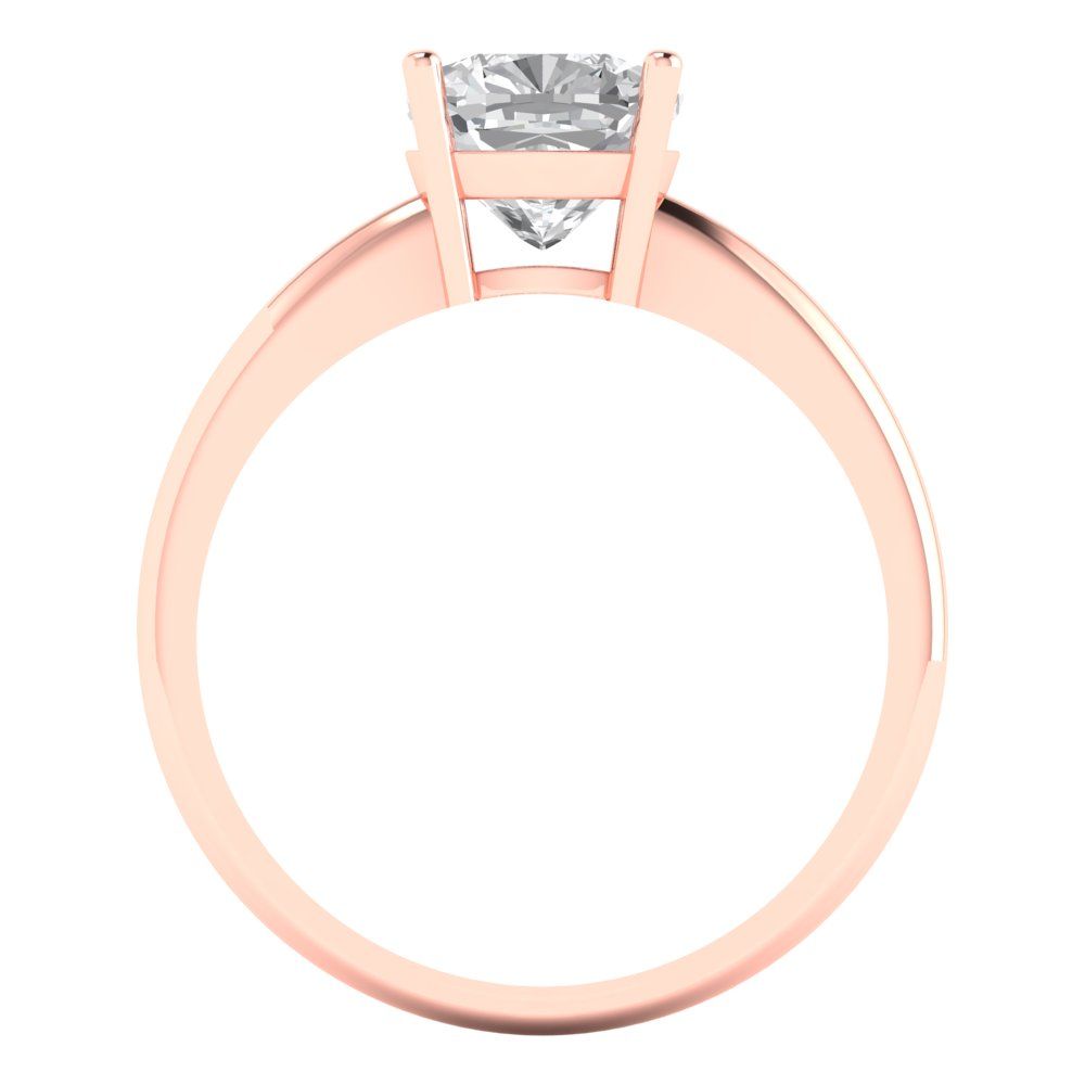 2 cttw Zirconia Simulated Diamond Solitaire  Engagement Ring - Solid Gold (VVS1, Cushion Cut,7mm)