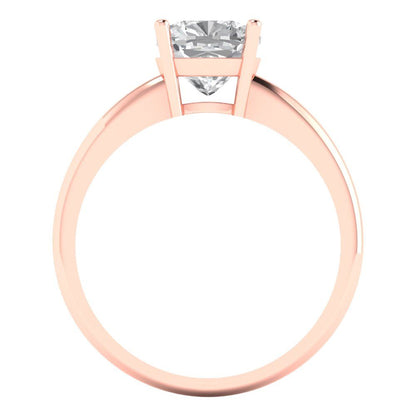 2 cttw Zirconia Simulated Diamond Solitaire  Engagement Ring - Solid Gold (VVS1, Cushion Cut,7mm)