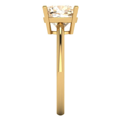 2.5 cttw Natural Morganite Solitaire  Engagement Ring - Solid Gold (Cushion Cut,8mm)