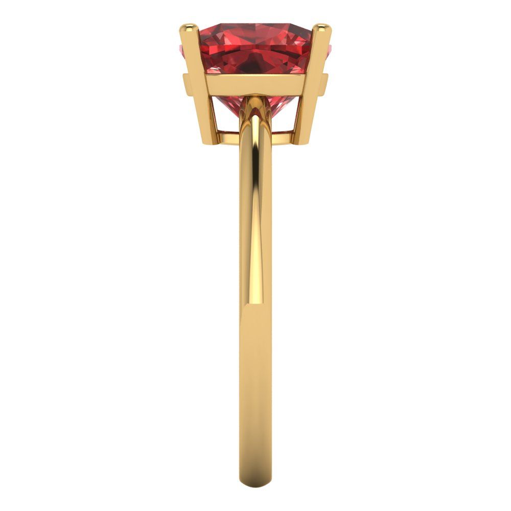 2.5 cttw Natural Garnet Solitaire  Engagement Ring - Solid Gold (Cushion Cut,8mm)