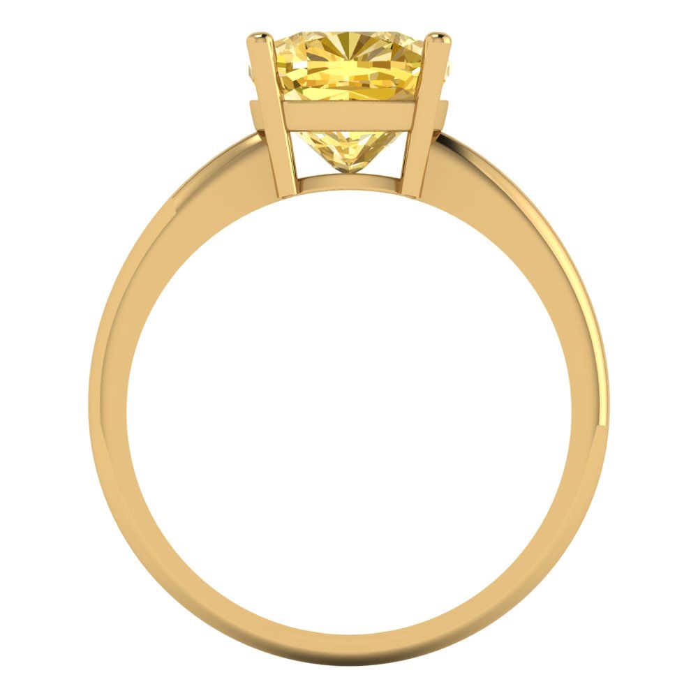 2.5 cttw Natural Citrine Solitaire  Engagement Ring - Solid Gold (Cushion Cut,8mm)