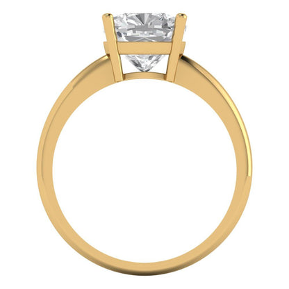 2.5 cttw White Sapphire Solitaire  Engagement Ring - Solid Gold (Cushion Cut,8mm)