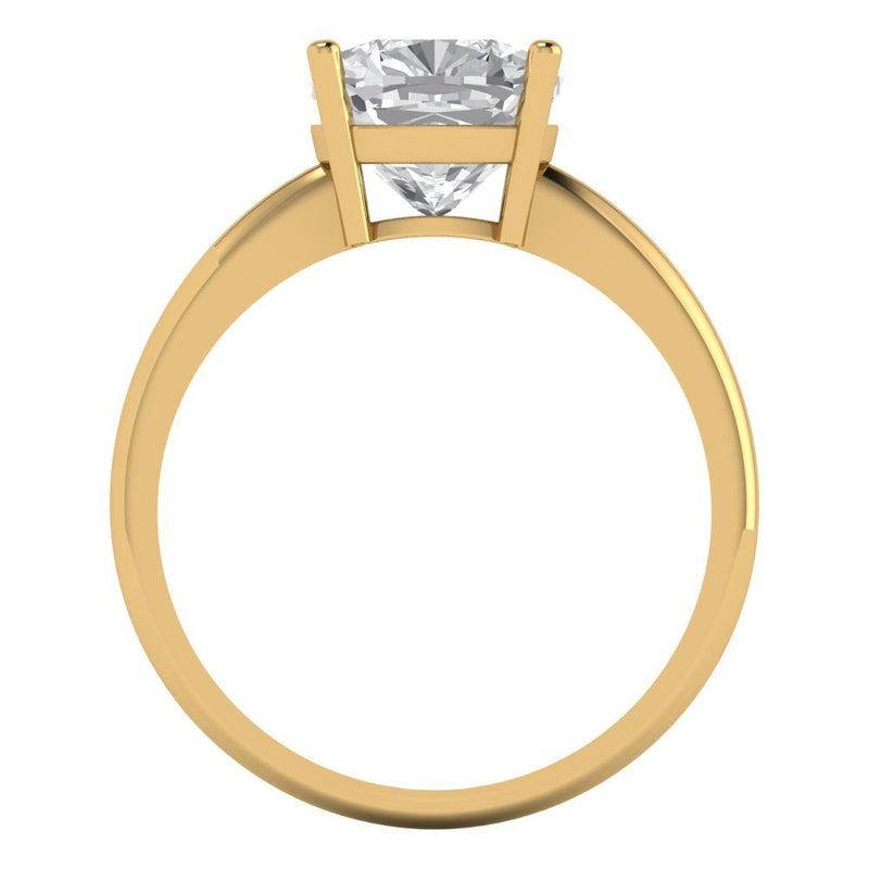 2.5 ct Brilliant Cushion Cut Natural Diamond Stone Clarity SI1-2 Color G-H Yellow Gold Solitaire Ring