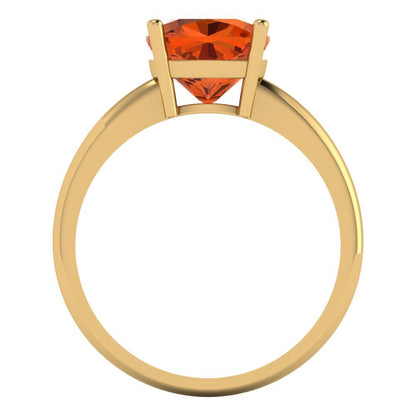 2.5 cttw Simulated Ruby Solitaire  Engagement Ring - Solid Yellow Gold (VVS1, Cushion Cut,8mm)