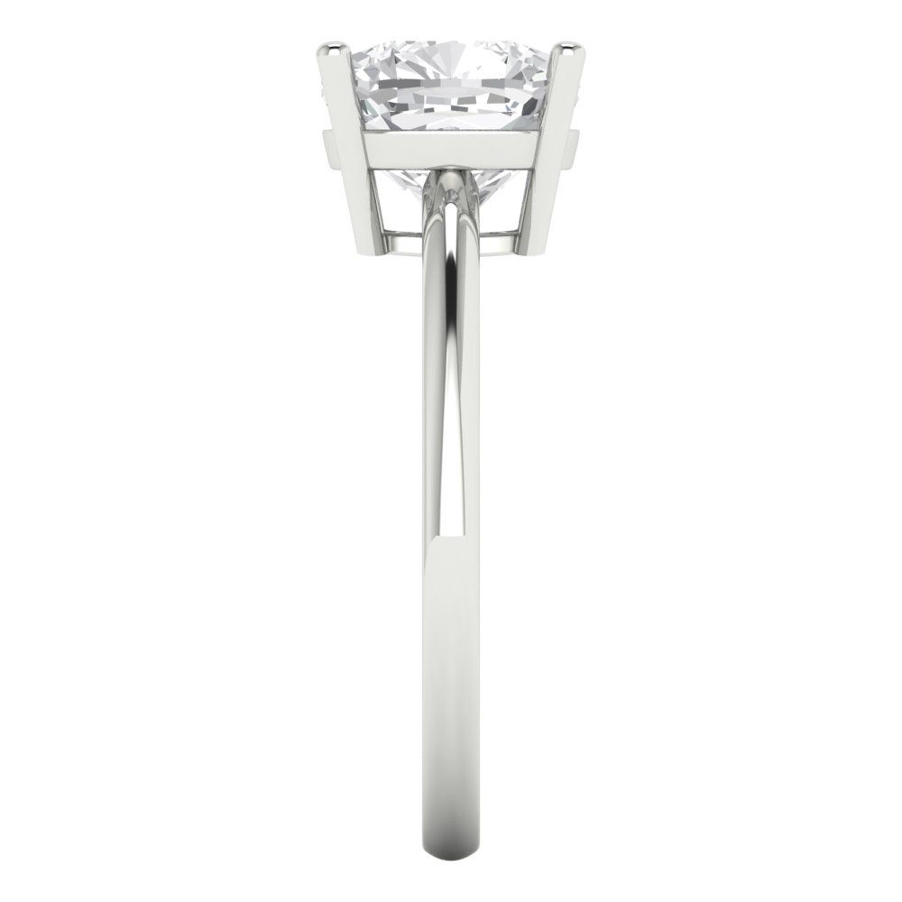 2.5 cttw White Sapphire Solitaire  Engagement Ring - Solid Gold (Cushion Cut,8mm)