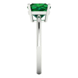 2.5 ct Brilliant Cushion Cut Simulated Emerald Stone White Gold Solitaire Ring