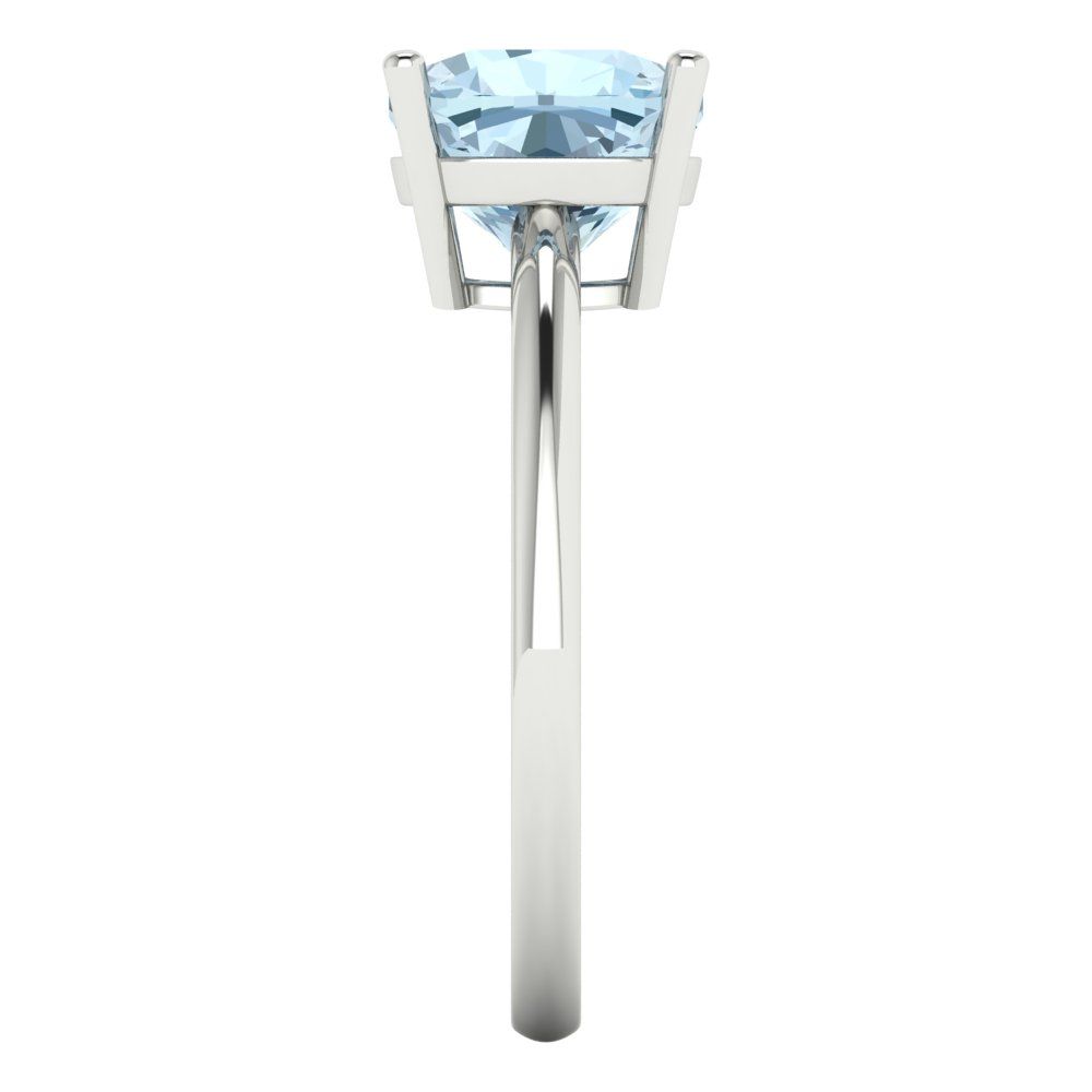 2.5 cttw Natural Sky Blue Topaz Solitaire  Engagement Ring - Solid Gold (Cushion Cut,8mm)