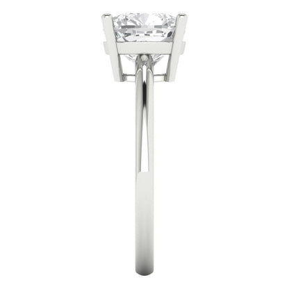 2.5 cttw Certified Moissanite Solitaire  Engagement Ring - Solid Gold (VVS1, D-F,Cushion Cut,8mm)