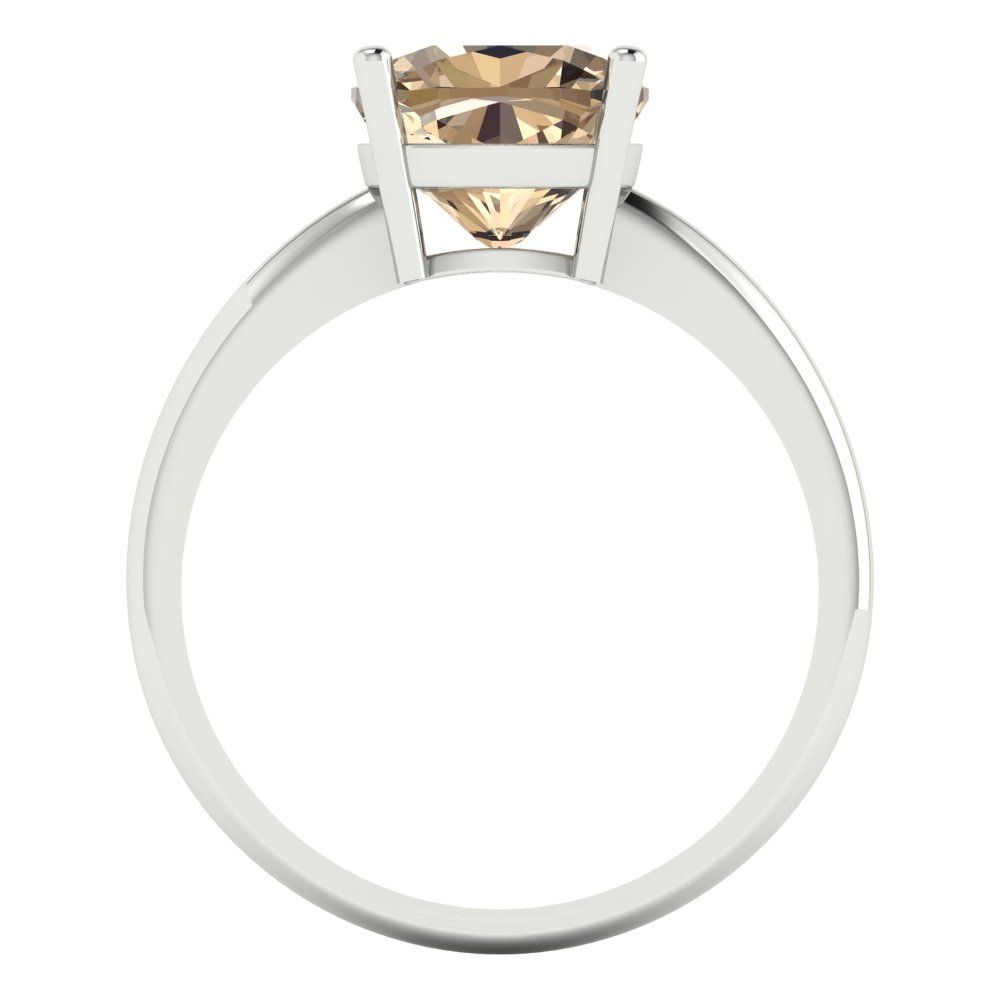2.5 cttw Yellow Moissanite Solitaire  Engagement Ring - Solid Gold (Cushion Cut,8mm)