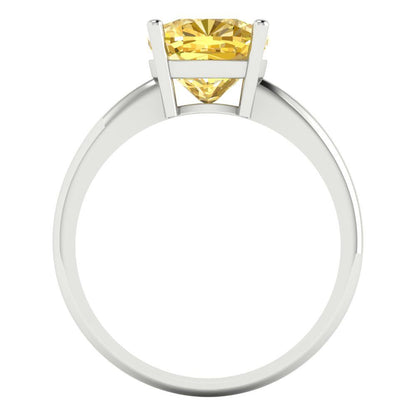 2.5 cttw Natural Citrine Solitaire  Engagement Ring - Solid Gold (Cushion Cut,8mm)