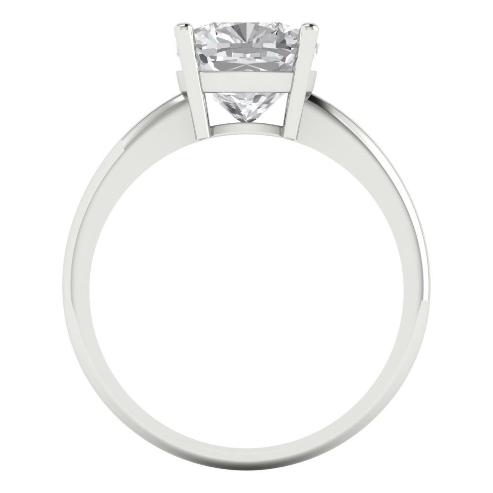 2.5 cttw Certified Moissanite Solitaire  Engagement Ring - Solid Gold (VVS1, D-F,Cushion Cut,8mm)