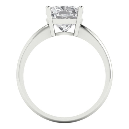 2.5 cttw Certified Moissanite Solitaire  Engagement Ring - Solid Gold (VVS1, D-F,Cushion Cut,8mm)