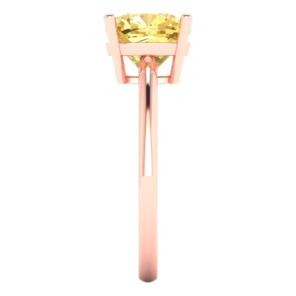 2.5 cttw Natural Citrine Solitaire  Engagement Ring - Solid Gold (Cushion Cut,8mm)