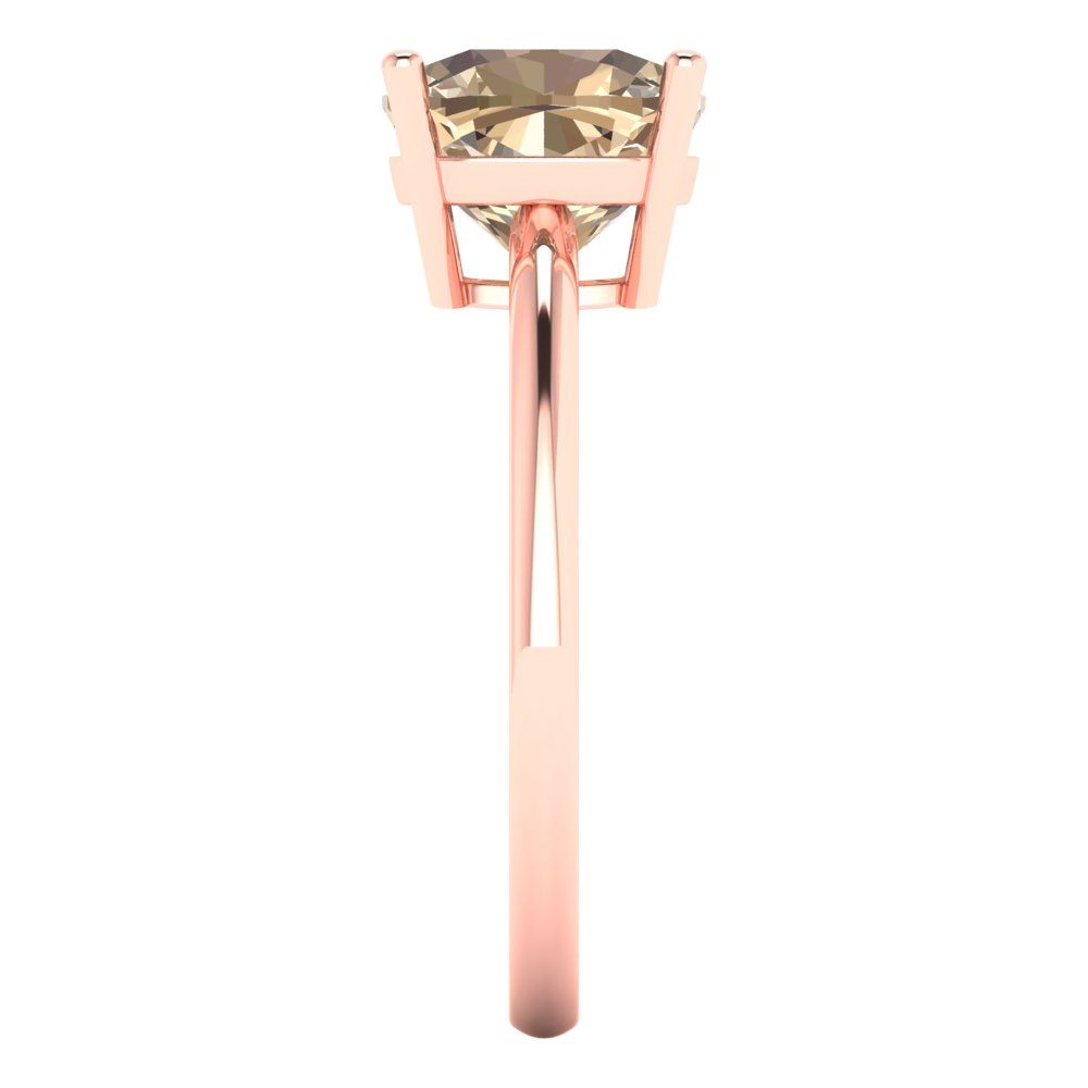 2.5 cttw Yellow Moissanite Solitaire  Engagement Ring - Solid Gold (Cushion Cut,8mm)