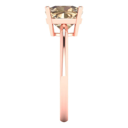 2.5 cttw Yellow Moissanite Solitaire  Engagement Ring - Solid Gold (Cushion Cut,8mm)