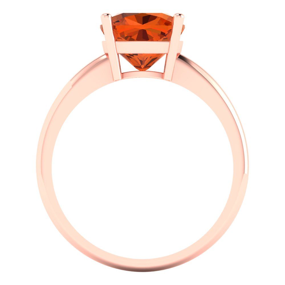 2.5 cttw Simulated Ruby Solitaire  Engagement Ring - Solid Rose Gold (VVS1, Cushion Cut,8mm)