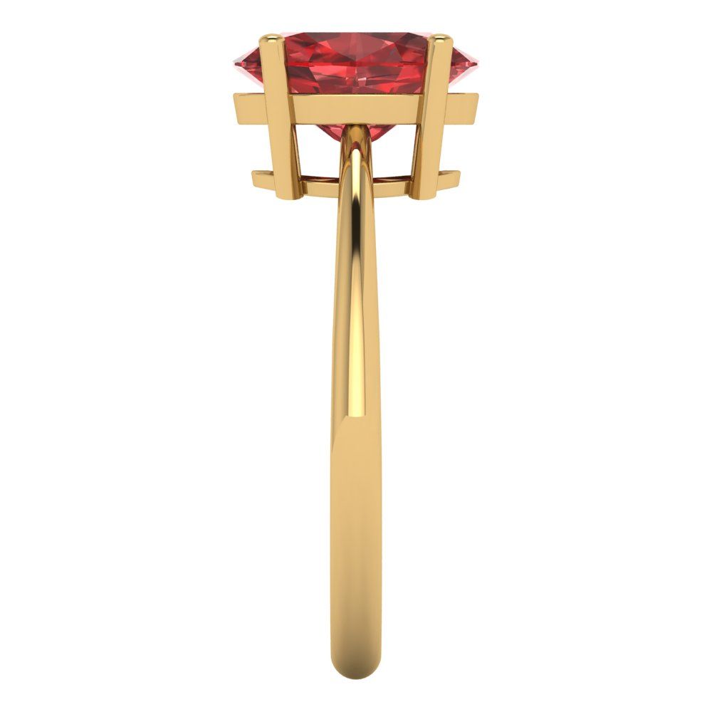 2 cttw Natural Garnet Solitaire  Engagement Ring - Solid Yellow Gold (VVS1, Oval Cut,9x7mm)