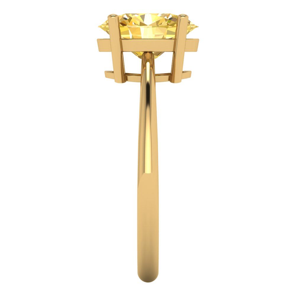 2 cttw Natural Citrine Solitaire  Engagement Ring - Solid Gold (Oval Cut,9x7mm)