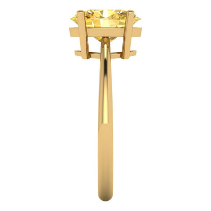 2 cttw Natural Citrine Solitaire  Engagement Ring - Solid Gold (Oval Cut,9x7mm)