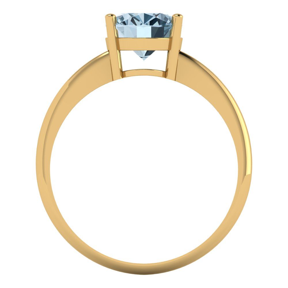 2 cttw Natural Swiss Blue Topaz Solitaire  Engagement Ring - Solid Yellow Gold (VVS1, Oval Cut,9x7mm)