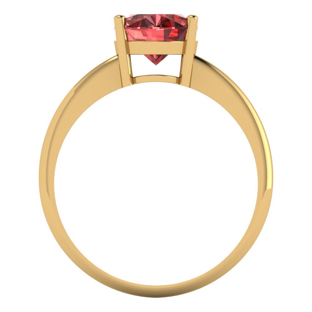 2 cttw Natural Garnet Solitaire  Engagement Ring - Solid Yellow Gold (VVS1, Oval Cut,9x7mm)