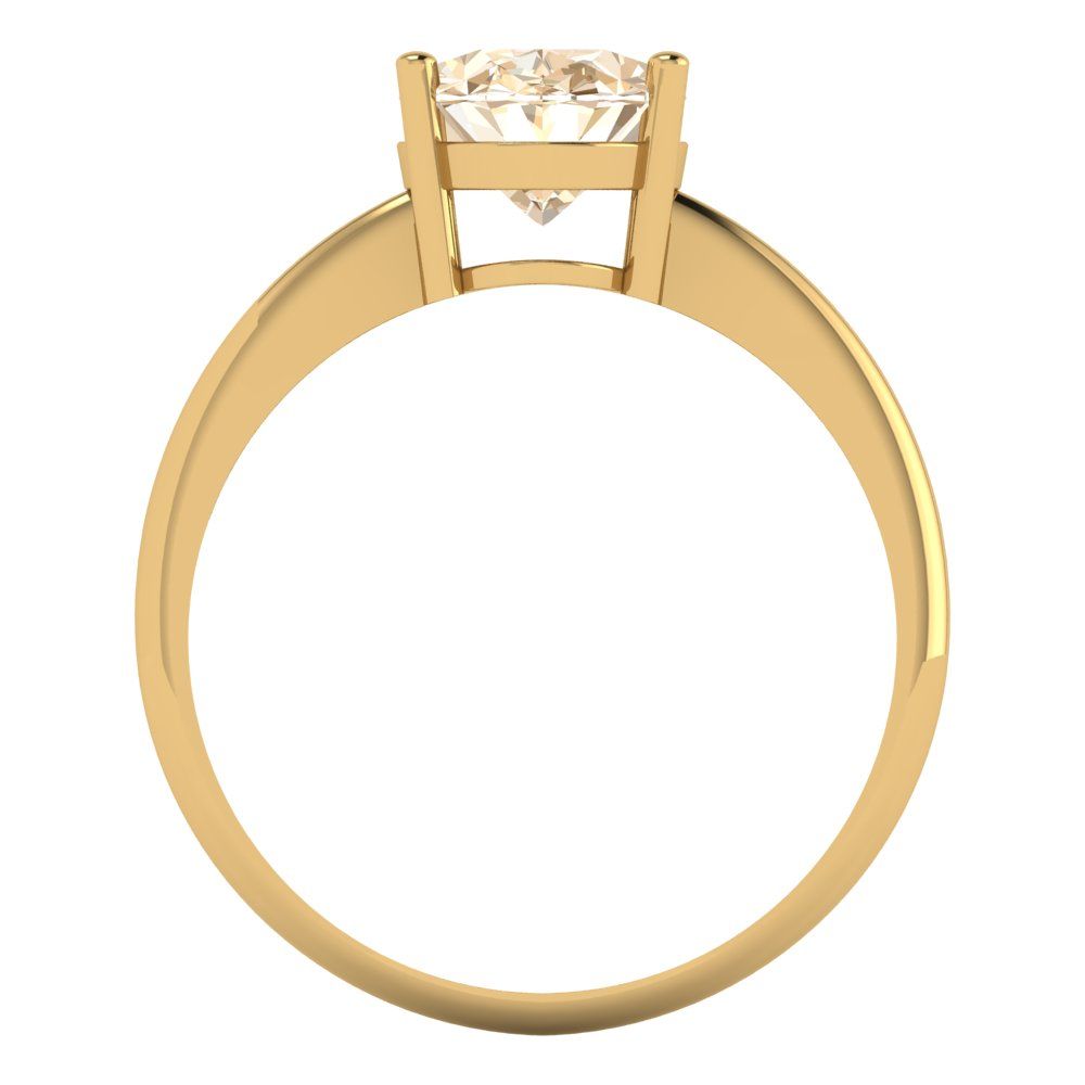 2 cttw Natural Morganite Solitaire  Engagement Ring - Solid Yellow Gold (VVS1, Oval Cut,9x7mm)