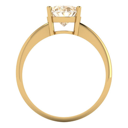 2 cttw Natural Morganite Solitaire  Engagement Ring - Solid Yellow Gold (VVS1, Oval Cut,9x7mm)