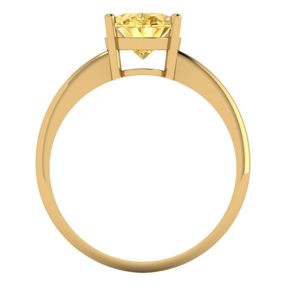 2 cttw Natural Citrine Solitaire  Engagement Ring - Solid Gold (Oval Cut,9x7mm)
