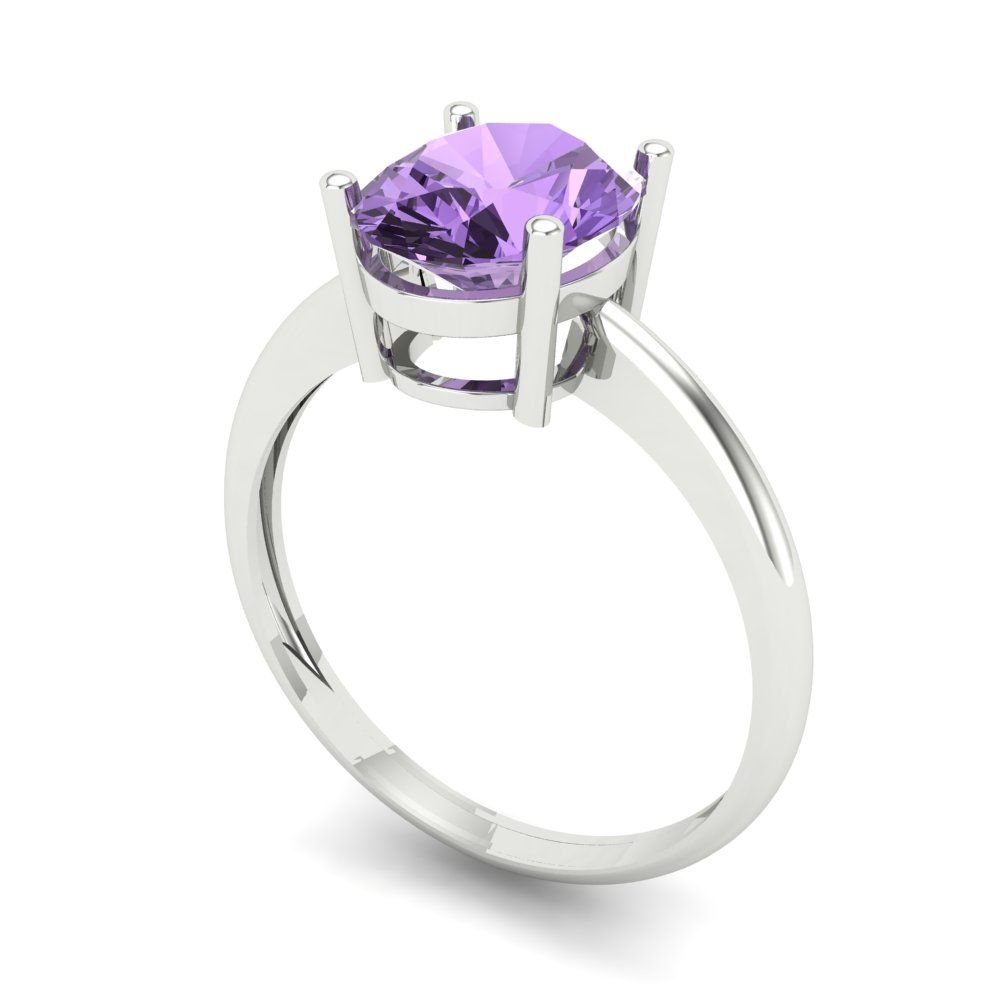 2 cttw Simulated Alexandrite Solitaire  Engagement Ring - Solid Gold (Oval Cut,9x7mm)