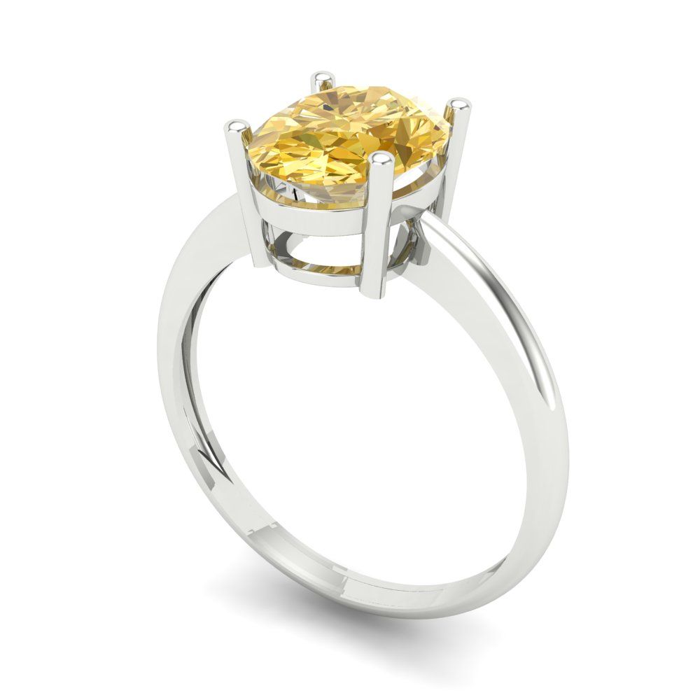 2 cttw Natural Citrine Solitaire  Engagement Ring - Solid Gold (Oval Cut,9x7mm)