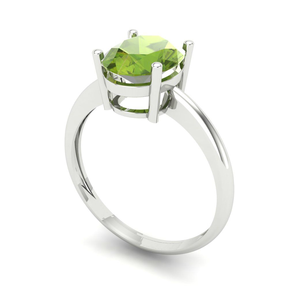 2 cttw Natural Peridot Solitaire  Engagement Ring - Solid Gold (Oval Cut,9x7mm)