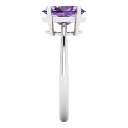 2 cttw Simulated Alexandrite Solitaire  Engagement Ring - Solid Gold (Oval Cut,9x7mm)