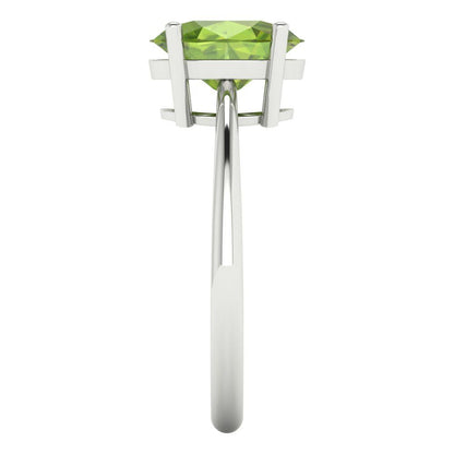 2 cttw Natural Peridot Solitaire  Engagement Ring - Solid Gold (Oval Cut,9x7mm)