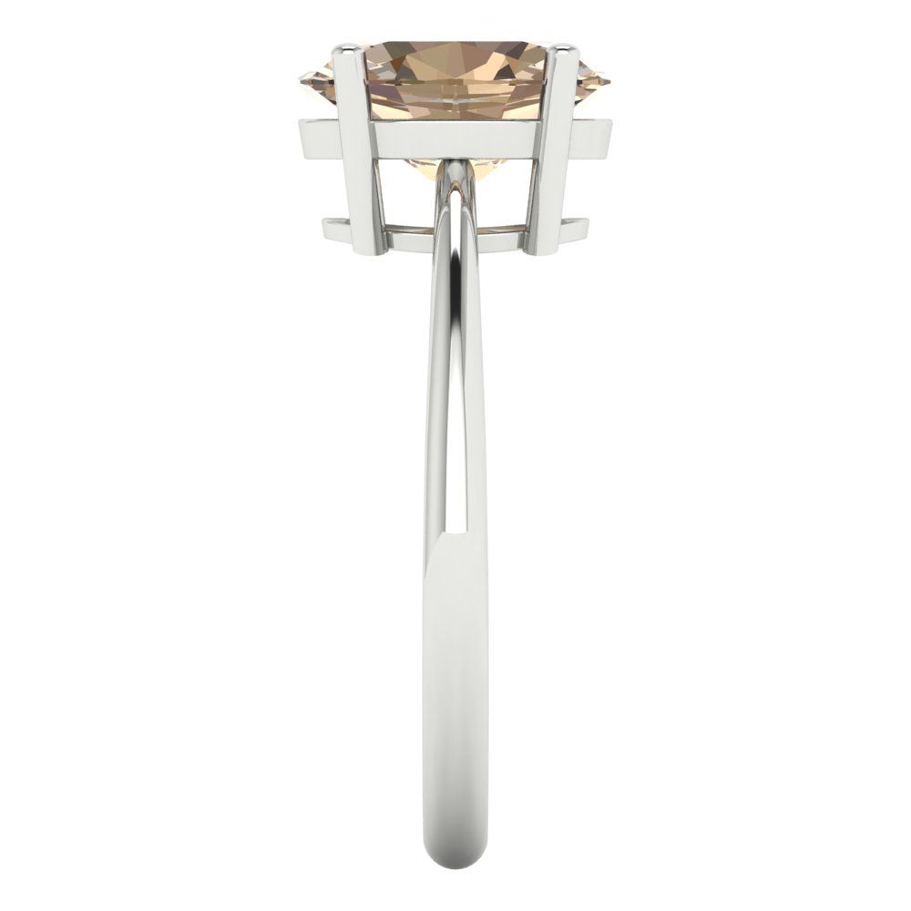 2 cttw Yellow Moissanite Solitaire  Engagement Ring - Solid Gold (Oval Cut,9x7mm)