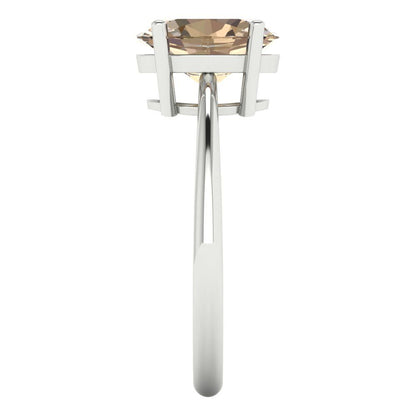 2 cttw Yellow Moissanite Solitaire  Engagement Ring - Solid Gold (Oval Cut,9x7mm)