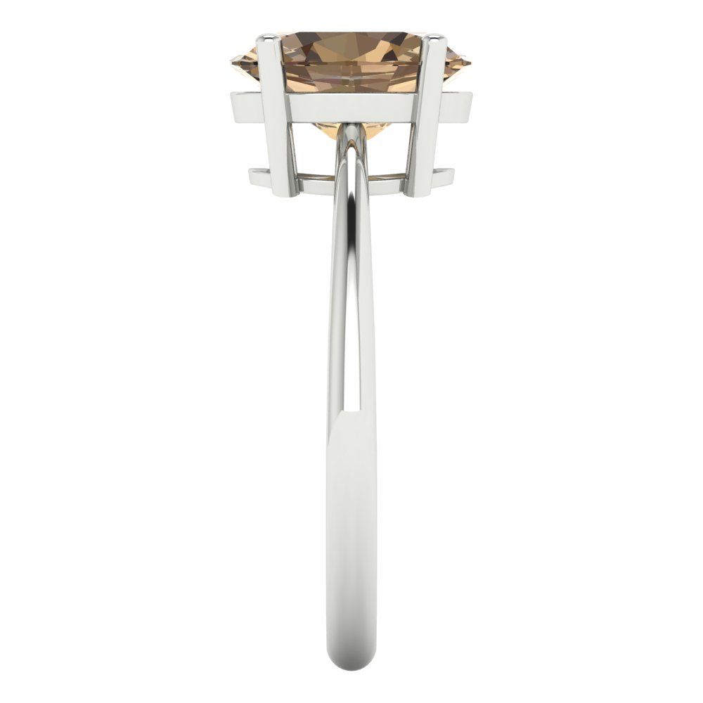 2 cttw Zirconia Simulated Champagne Diamond Solitaire  Engagement Ring - Solid Gold (VVS1, Oval Cut,9x7mm)