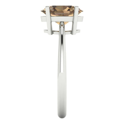 2 cttw Zirconia Simulated Champagne Diamond Solitaire  Engagement Ring - Solid Gold (VVS1, Oval Cut,9x7mm)