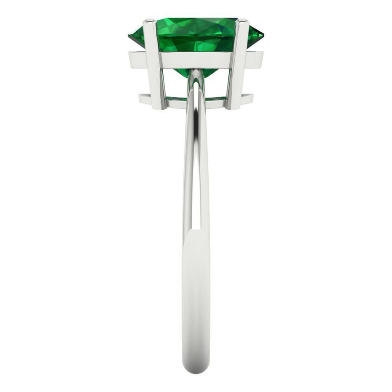 2.0 ct Brilliant Oval Cut Simulated Emerald Stone White Gold Solitaire Ring