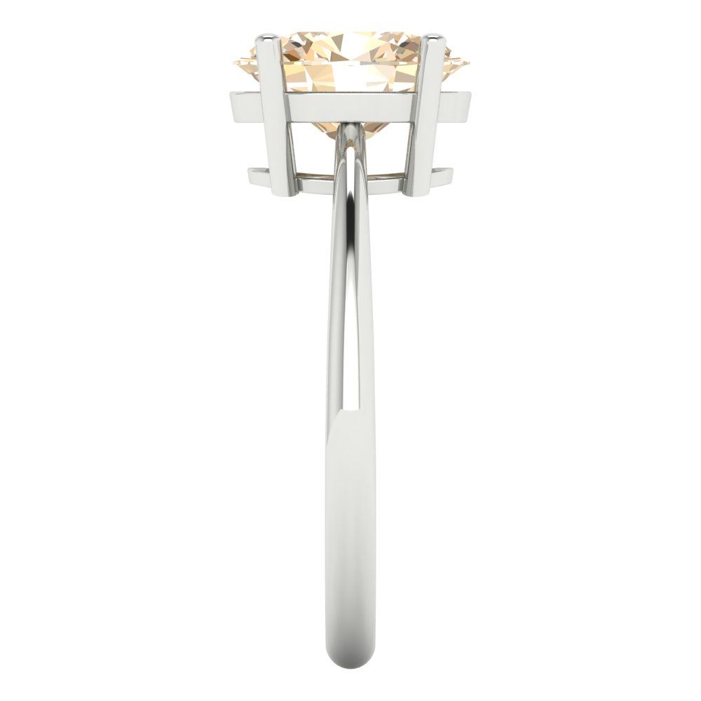 2 cttw Natural Morganite Solitaire  Engagement Ring - Solid Gold (Oval Cut,9x7mm)