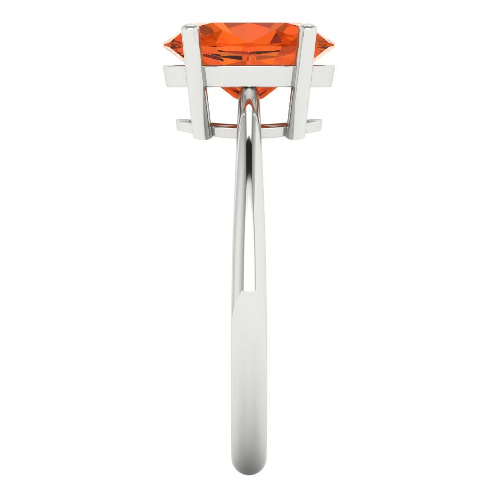 2 cttw Zirconia Simulated Red Diamond Solitaire  Engagement Ring - Solid Gold (VVS1, Oval Cut,9x7mm)