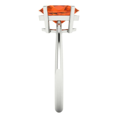 2 cttw Zirconia Simulated Red Diamond Solitaire  Engagement Ring - Solid Gold (VVS1, Oval Cut,9x7mm)