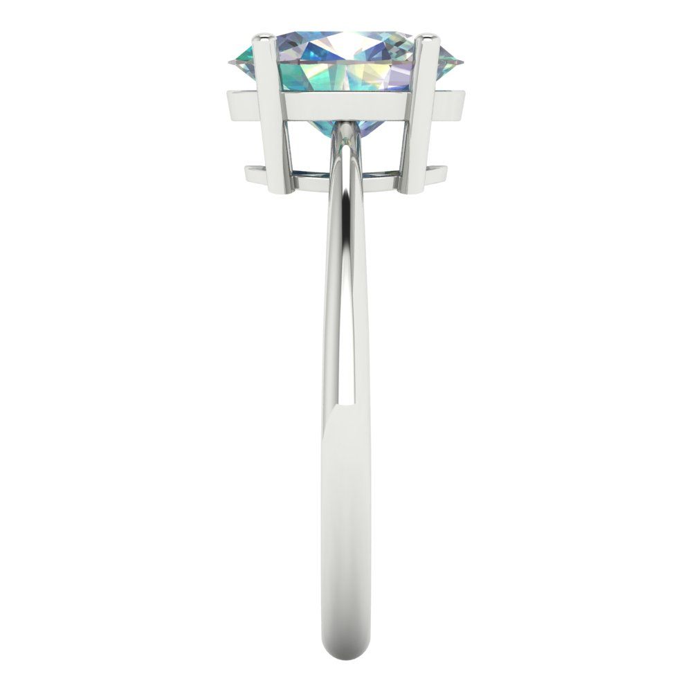 2 cttw Blue Moissanite Solitaire  Engagement Ring - Solid Gold (Oval Cut,9x7mm)