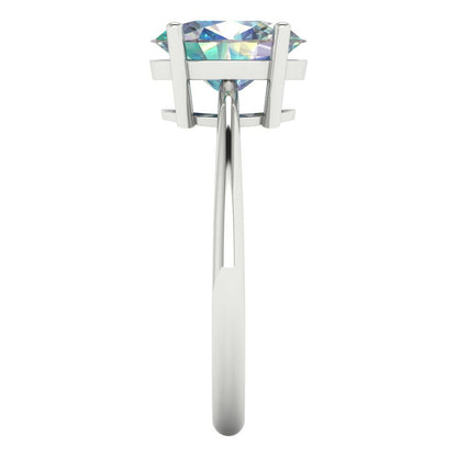 2 cttw Blue Moissanite Solitaire  Engagement Ring - Solid Gold (Oval Cut,9x7mm)