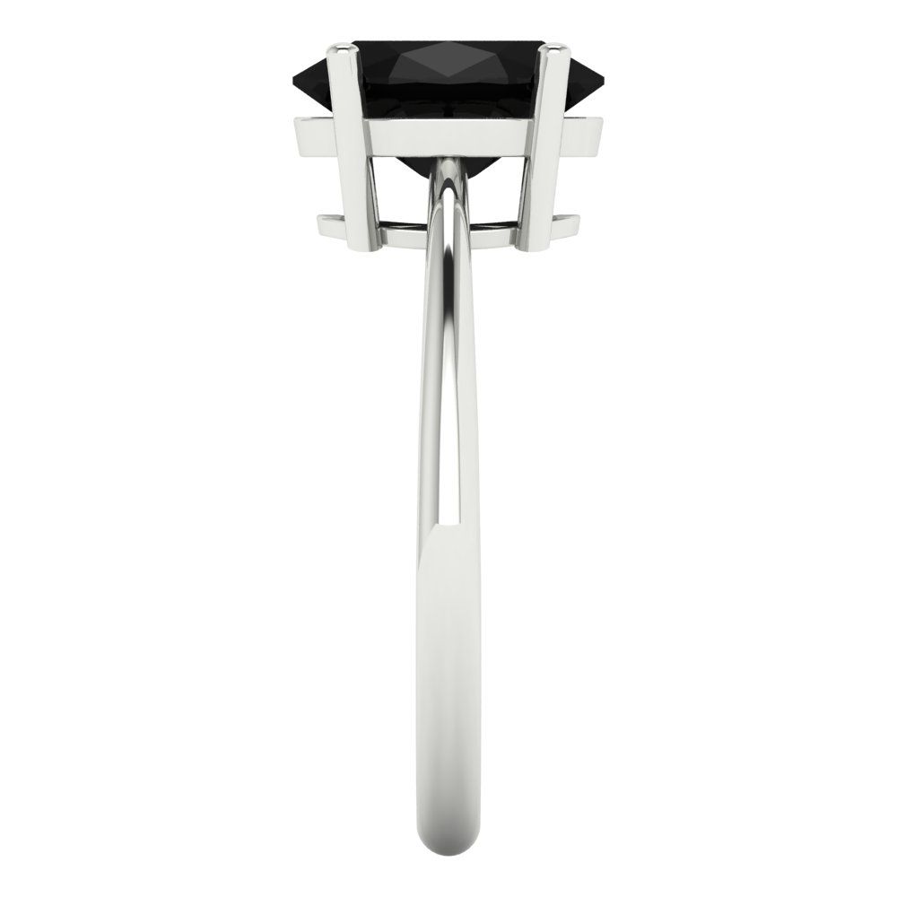 2 cttw Natural Onyx Solitaire  Engagement Ring - Solid Gold (Oval Cut,9x7mm)